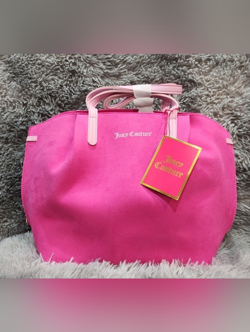 Juicy Couture Hot Pink Tote with Gold-Trim Tag